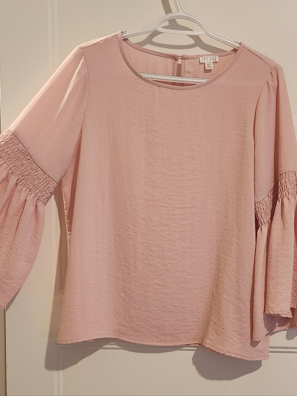 Spense Medium Pink Lightweight Blouse With Bell Sleeves - Picture 1 of 4